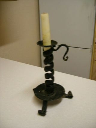 Vintage Wrought Iron Candlestick - 8.  5 " Tall (2436)