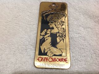 Rare Vintage Ozzy Osbourne June 4 - 5 Metal Concert Ticket Key Chain Ring