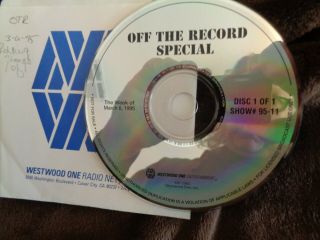 Rolling Stones Off The Record 1cd 1hr Radio Only Rare Promo From March 1995