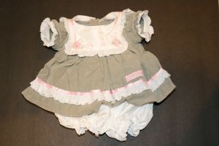 Cabbage Patch Kids Vintage Coleco Gray Ruffled Party Dress Cute