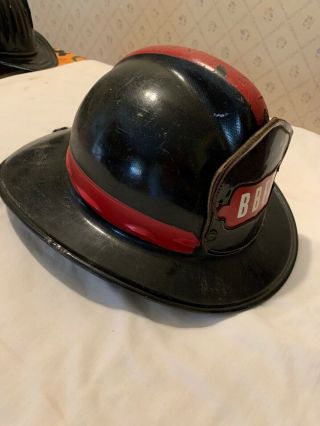 Vintage Antique Msa Skullgard Fireman Helmet,  Fiberglass Leather Strap Fireman 