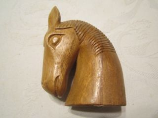Vintage Carved Wood Horse Head Figurine Statue