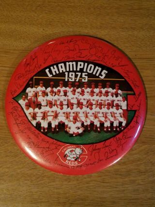 Rare Vintage Large 1975 Cincinnati Reds - World Series Champion Pin Button