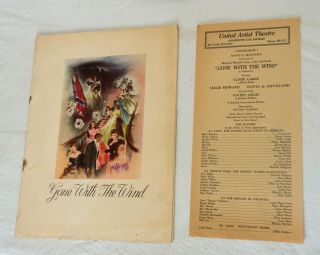 Rare 2nd Blank Back 1939 " Gone With The Wind " Movie Program,  La Ua Theater Flier