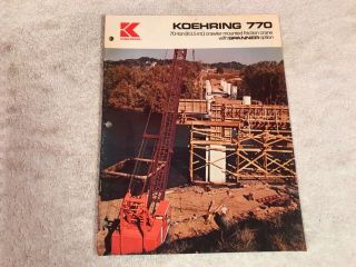 Rare Koehring 770 Crawler Crane Dealer Sales Brochure