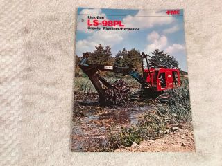 Rare 1970s Link Belt Fmc Ls98a Crawler Crane Dealer Brochure 7 Page