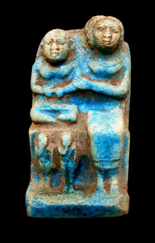 Motherhood Scene Rare Egyptian Antique Relief Plaque Wall Rare Ancient Stone