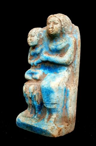 Motherhood Scene Rare Egyptian Antique Relief Plaque Wall Rare Ancient Stone 3