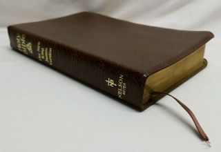 Rare King James Version Holy Bible Brown Leather 1982 Nkjv Red Words