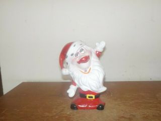Vintage 1950s Rare Kreiss Christmas Psycho Ceramic Happy Year Santa Figure