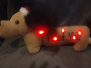 Rare Dan Dee Plush Stuffed Dachshund Weiner Dog I Woof You Christmas 14 Singing