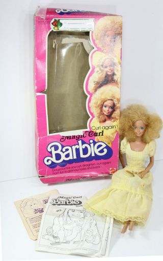 Vintage 1981 Magic Curl Barbie Doll Blond Hair