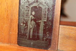 Antique Circa 1860 ' s Tintype Tin Type Photo Young Lady 3