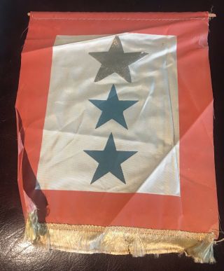 Rare Ww2 Us Home Front " Son In Service " Gold Star W/ 2 Blue Stars Window Flag
