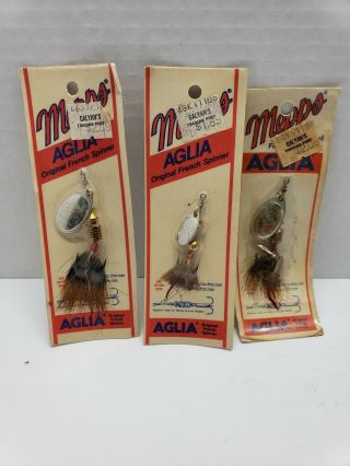 Vintage Mepps Aglia Spinner Lures Total Of 3 In Package