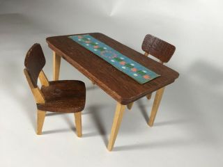 Lundby dollhouse dining table and chairs 