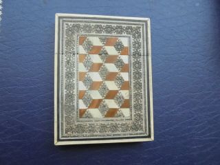 Antique 19th Century Indian Sadeli Ware Micro Mosaic Card Case 60