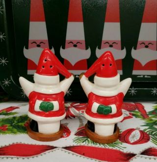 Vtg Kreiss Holt Howard Salt & Pepper Shakers Xmas Santa Year Rare 1950s/60s 2