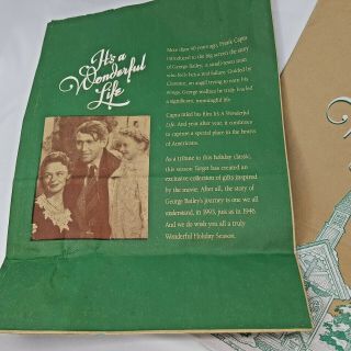 2 Vintage ' It ' s A Wonderful Life ' Brown Paper Sack & 1 Placemat From Target Rare 2
