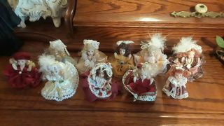 Vintage Dollhouse Miniature Porcelain Dolls (10)
