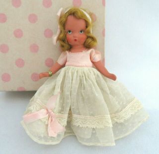 Nancy Ann Storybook Bisque Porcelain Doll " When She Was Good.  " W/ Box