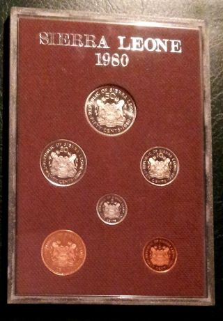 Sierra Leone 1980 Proof Coinage Set.  Rare Royal