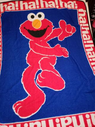 Vintage Owens Tickle Me Elmo Ha Ha Fleece Blanket 60 " X 46 " Rare Reversible