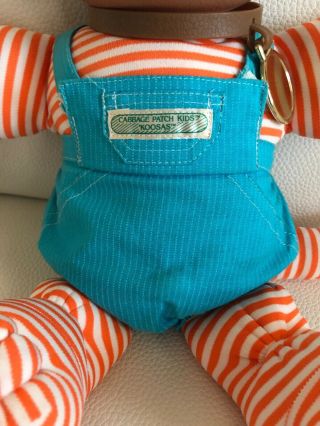 Vintage 1985 Cabbage Patch Koosas Dog with Blue Overalls,  Collar and Dog Tag 3