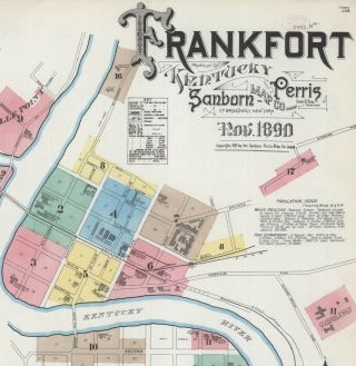 Frankfort,  Kentucky Sanborn Map© Sheet 17 Maps In Full Color.
