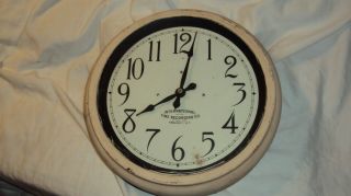Rare Antique International Time Recording Ibm Slave School Office Wall Clock