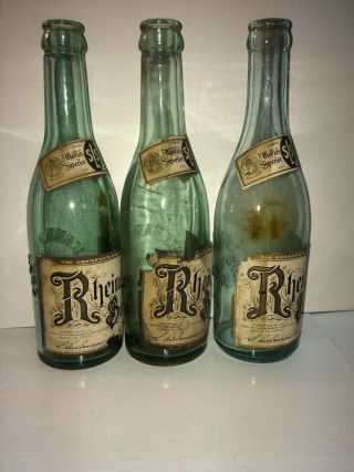 Rare Rheingold Liebmann Pre Prohibition Paper Label Beer Bottles 2