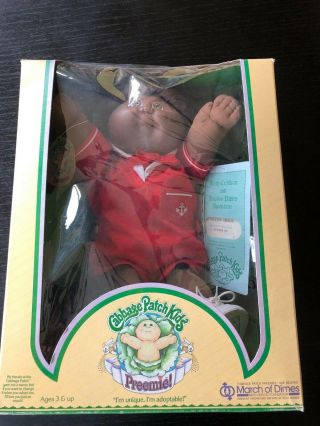 Vintage Cabbage Patch Preemie Doll - March Of Dimes - African American/ Black Baby