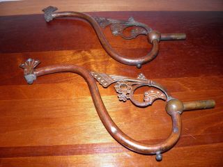 Pair,  Antique/vintage,  Large Solid Brass,  Ornate Oil Wall Sconce/chandelier Arms