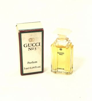Vintage Gucci No 3 Mini Perfume Parfum 1/8 Oz Miniature Rare