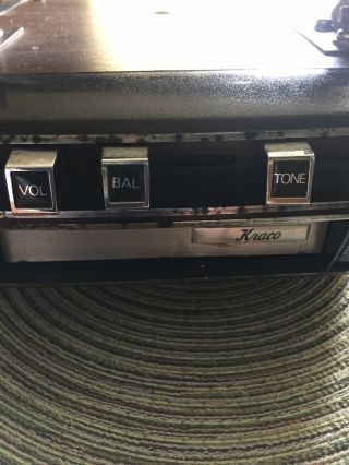 Vintage Kraco 8 Track Car Stereo.  Rare Under Dash Mount.  Side Speakers.