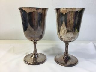 2 Vintage Sheridan E.  P.  S.  Silver Plated Cup Goblet Estate Find