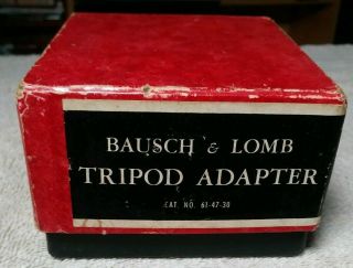 Vintage Bausch & Lomb Balscope Tripod Adapter Antique W/ Box