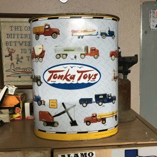 Vintage 1997 Tonka Toys Hasbro Metal Trash Garbage Can Trucks Car Jeep Rare L.  E.