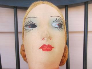 Rare Art Deco French Style Probably Silk Boudoir Doll