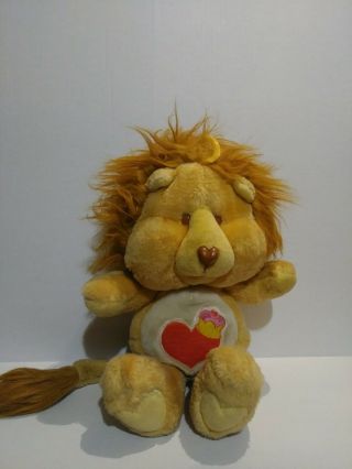 Vintage Care Bears Brave Heart Lion Cousins 13 " Plush Kenner Heart Soft Toy