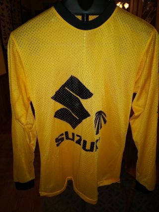 Vintage Motocross Suzuki Long Sleeve Jersey Size M Very Rare.