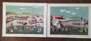 2 Vintage 1953 I.  B.  Fischer Co.  Prints By Cole Country Fair & Harness Racing