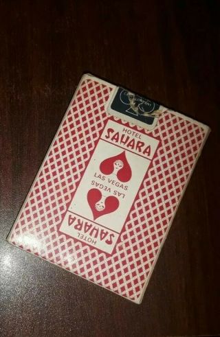 3 RARE VINTAGE SAHARA TAHOE HOTEL CASINO POKER PLAYING CARDS RED BLUE DECKS 3
