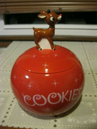 Rare Rudolph The Red Nosed Reindeer Cookie Jar Gt Merchandising 1992