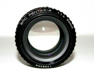 Pentax SMC PENTAX - A 50mm f/1.  4 MF Prime Lens K Mount - Shape - Rare 3