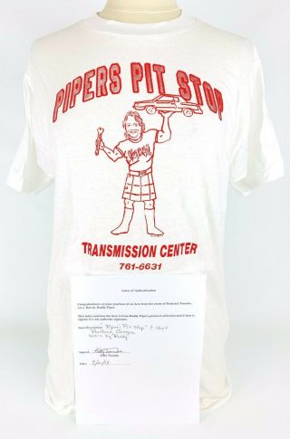 Rare Wwf Rowdy Roddy Piper Pipers Pit Stop Worn Shirt 1980s Portland Oregon