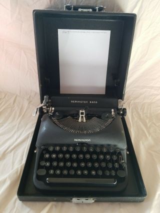 Antique Vintage Remington Rand Type Writer With Case.  Portable Case Is