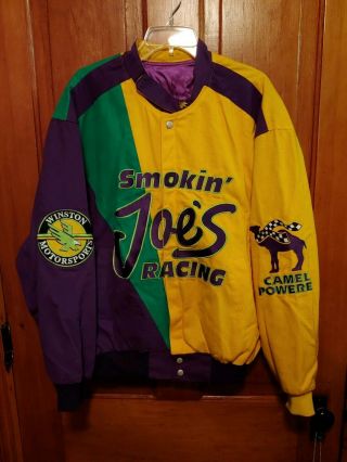 Rare Jimmy Spencer Smokin’ Joe’s Team Racing Jacket Camel Powered Size Xl Cotton