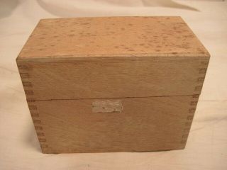 B Old Wood - Wooden Dovetail Recipe Index Card File Box