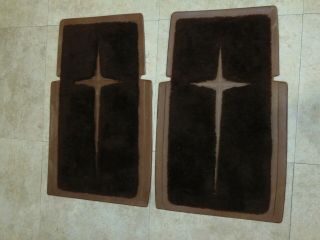 Vintage Brown Lincoln Floor Mats Front Only Cross Rare
